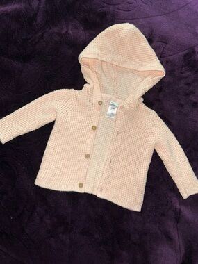 Carter's Light Pink Hooded Knit Cardigan